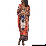 Salimdy Women's Soft African Print Beach Cover up Ethnic Dashiki Bathing Suit Maxi Dress Medium B07BGZ897D
